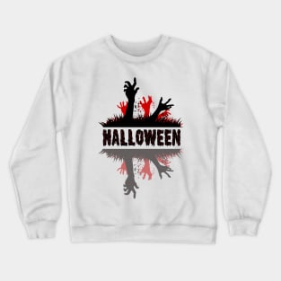 Halloween Zombies Hands Out of the Ground Evergreen Crewneck Sweatshirt